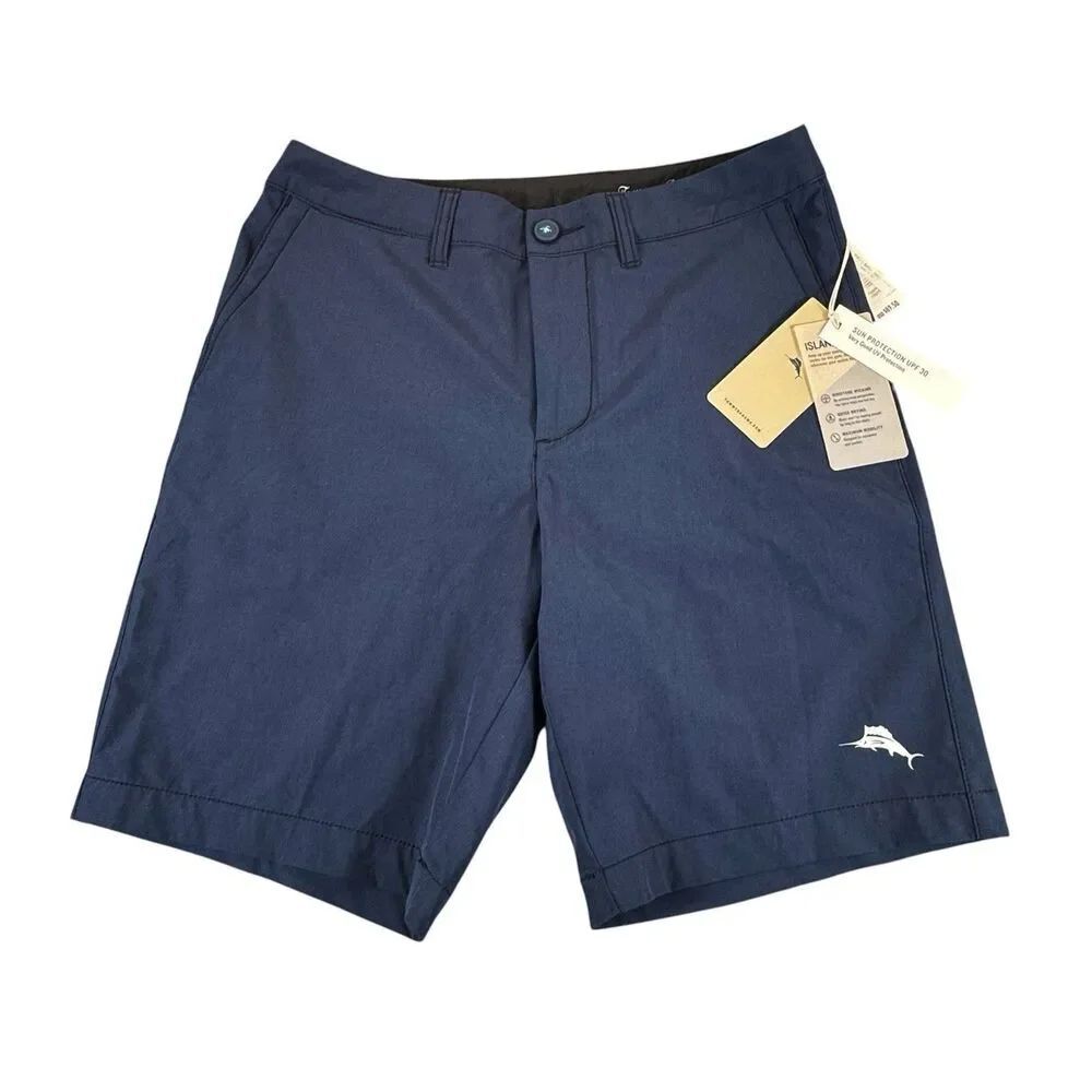 TOMMY BAHAMA Sz 30 Blue Island Active Cayman Isles Hybrid Board Shorts NWT $90